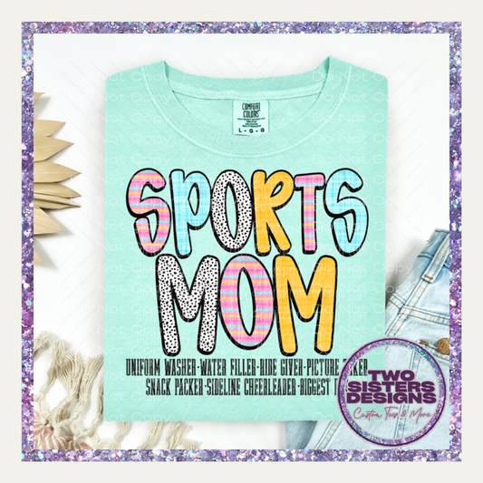Colorful Sports Mom Definition Apparel